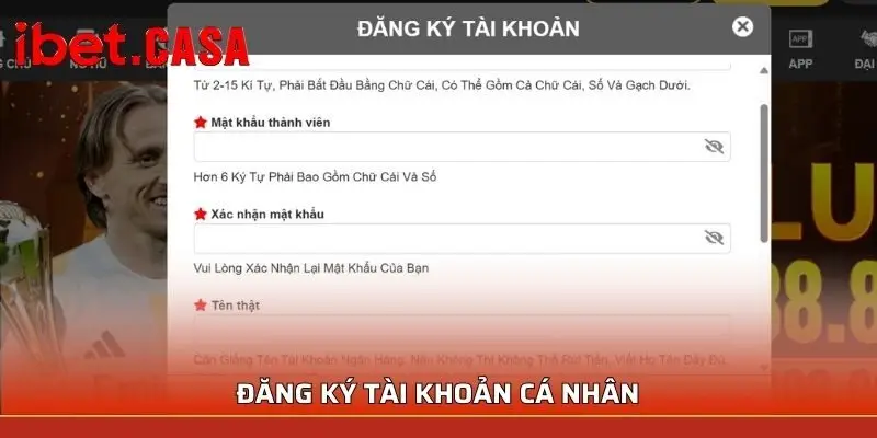 Đăng ký tài khoản cá nhân